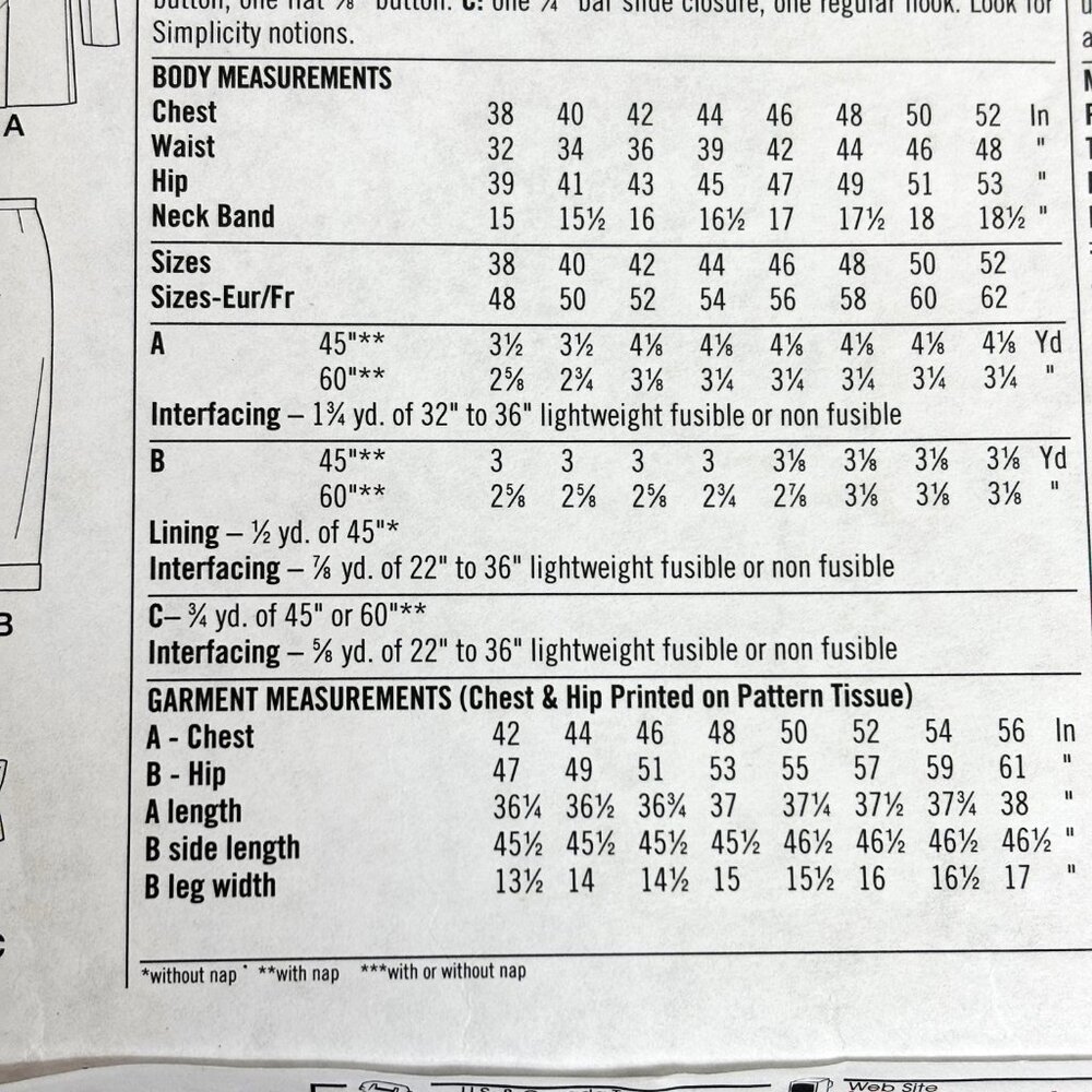 Simplicity 8879 Retro Zoot Suit Pattern Size 38-44 NWT NOS - Picture 6 of 6